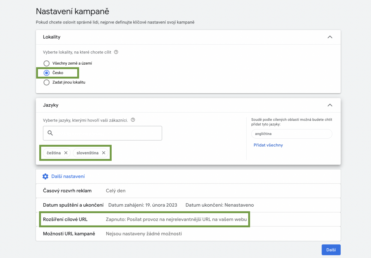 Geografické a jazykové cílení