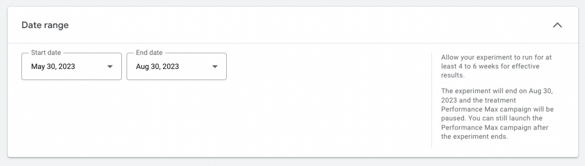 Nastavení délky experimentu