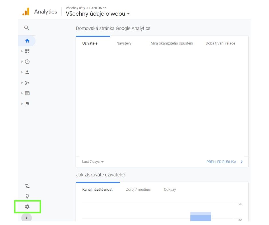 Přidání příštupu - Google Analytics