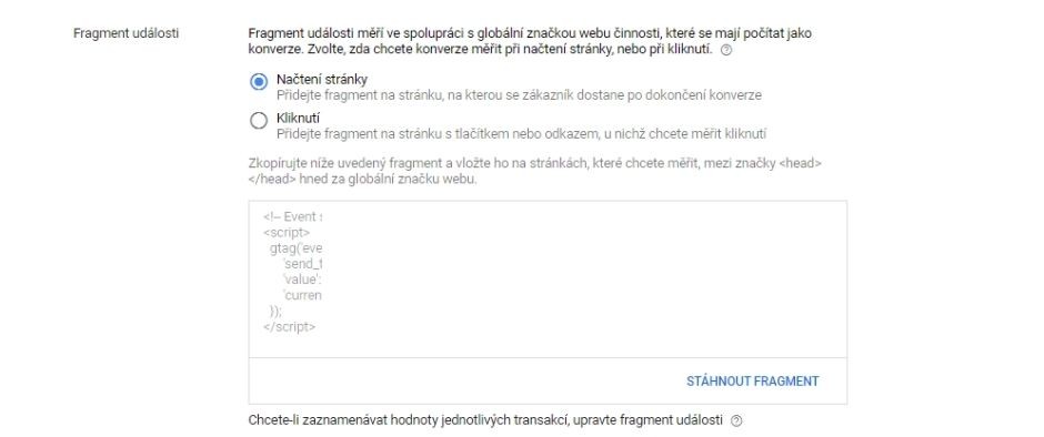 Nasazení konverzního kódu Google Ads Nasazení konverzního kódu Google Ads